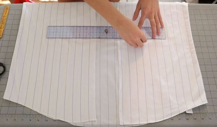 how to make a wrap top out of a shirt in 7 quick easy steps, Cutting off the bottom of the shirt