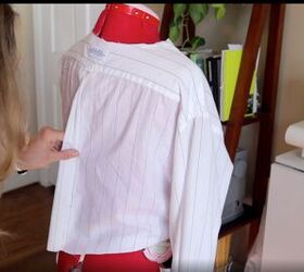 how to make a wrap top out of a shirt in 7 quick easy steps, Pinning the shirt to take it in
