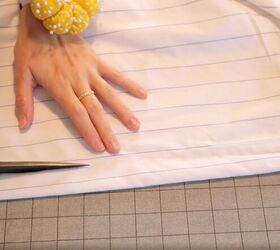 how to make a wrap top out of a shirt in 7 quick easy steps, Cutting off the extra fabric