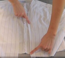 how to make a wrap top out of a shirt in 7 quick easy steps, Cutting strips of fabric for the binding
