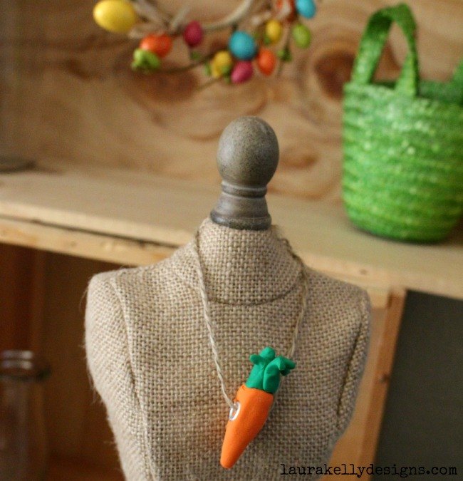 create a carrot charm with clay