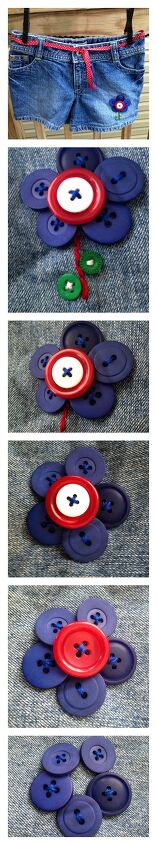 patriotic denim shorts makeover with buttons