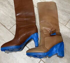 spray painting ruined boots for a new look