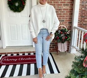 the must have sweater, Jeans My Closet Stein Mart Silver Pumps My Closet Target Rhinestone Belt and Necklace My Closet Chico s It Sweater Amazon