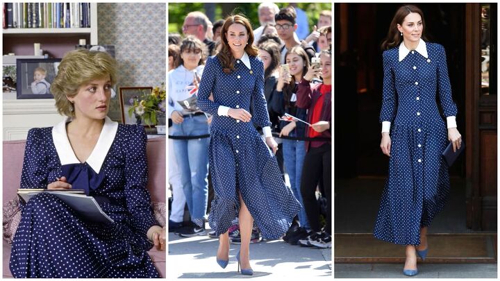 how to recreate kate middleton s work outfits dress like a royal, Kate Middleton Princess Diana in polka dots