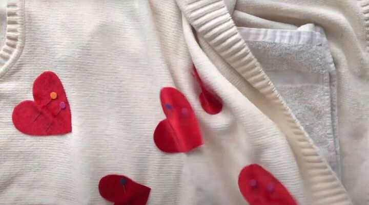 how to make a cute diy valentine s day outfit for you your dog, Placing a towel inside the sweater