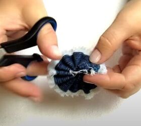 how to make cute diy denim bracelets cuffs out of old jeans, How to make a denim flower