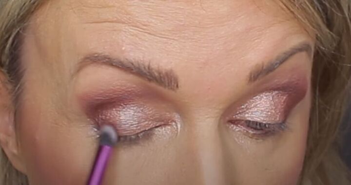 get ready for romance with this glam valentine s day makeup tutorial, Shimmery Valentine s Day eye makeup