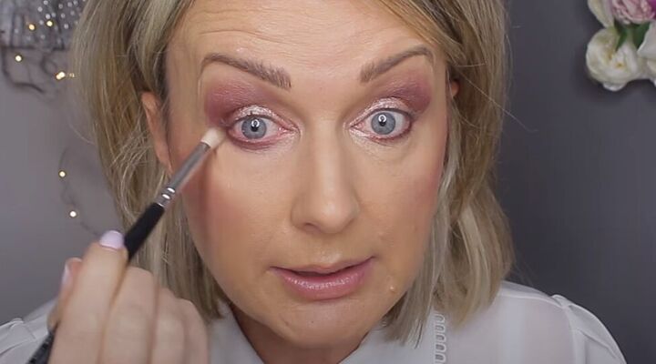 get ready for romance with this glam valentine s day makeup tutorial, Applying eyeshadow as soft eyeliner