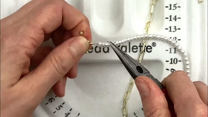 how to make a cute half pearl half chain necklace in 6 simple steps, How to make a necklace with a toggle clasp