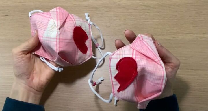 love in the time of corona how to sew matching valentine s face masks, DIY Valentine face masks