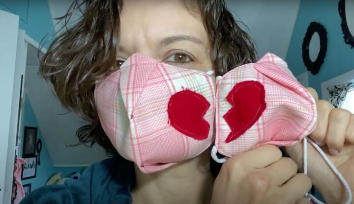 love in the time of corona how to sew matching valentine s face masks, How to make matching Valentine face masks
