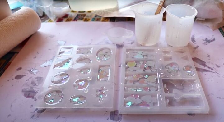 how to make cute diy valentine earrings with resin heart confetti, How to make resin earrings with hearts