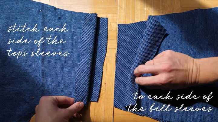 how to make a bell sleeve top from scratch in 6 simple steps, Attaching the bell sleevesto the top