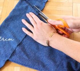 how to make a bell sleeve top from scratch in 6 simple steps, Trimming the excess fabric