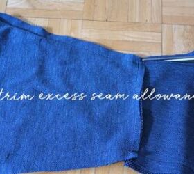 how to make a bell sleeve top from scratch in 6 simple steps, Trimming the excess seam allowance