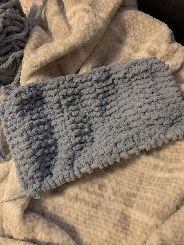 easy beginner oversized knit scarf
