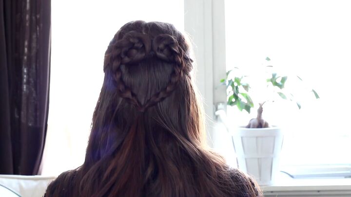 how to do a cute easy heart braid in your hair for valentine s day, Easy heart braid tutorial