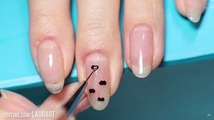 how to create shimmery black valentine s nail designs with gel polish, Valentine s nail ideas with black hearts