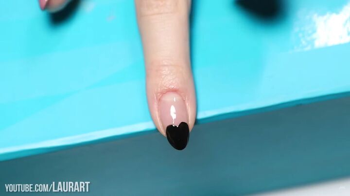 how to create shimmery black valentine s nail designs with gel polish, How to do cute black Valentine s nails