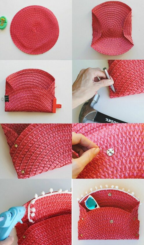 diy wicker purse from placemat