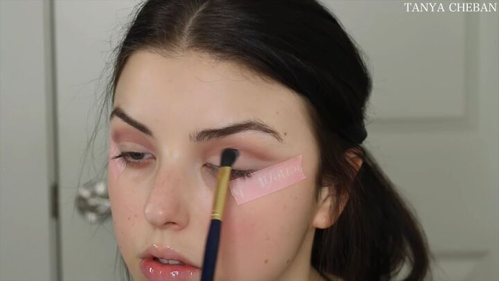 how to do simple valentines day makeup for a soft feminine vibe, Pink Valentine s eye makeup