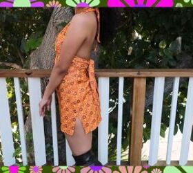 how to make a 1970s inspired diy crop top skirt without a pattern, DIY crop top and skirt tutorial