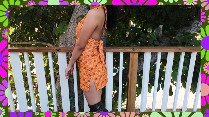 how to make a 1970s inspired diy crop top skirt without a pattern, DIY crop top and skirt tutorial