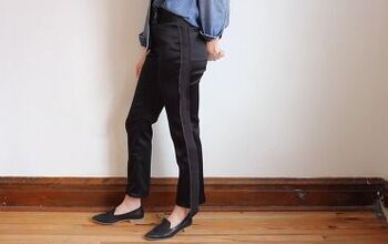 How to Make DIY Tuxedo Pants With an Edgy Denim Stripe