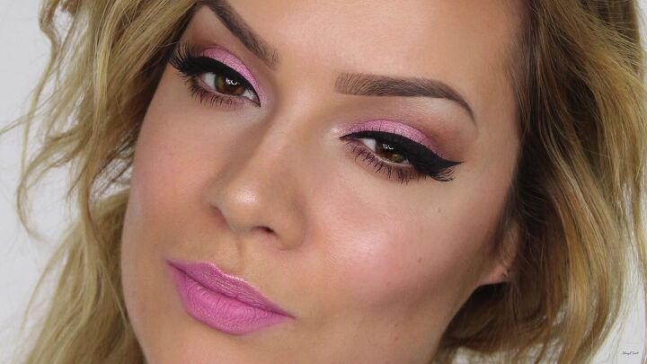 how to create a cool pink eye lip makeup look for valentines day, Pink Valentine s makeup