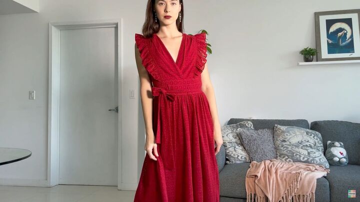 5 comfy casual valentine s outfits plus 5 outfits that are extra, Valentine s Day outfit with a red maxi dress