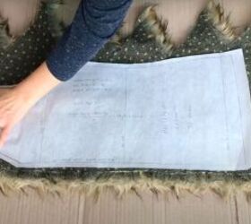 how to make a faux fur vest pattern sewing tips detailed tutorial, Laying the pattern on the faux fur fabric