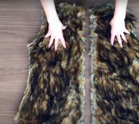 how to make a faux fur vest pattern sewing tips detailed tutorial, Trimming the faux fur from the seam allowance