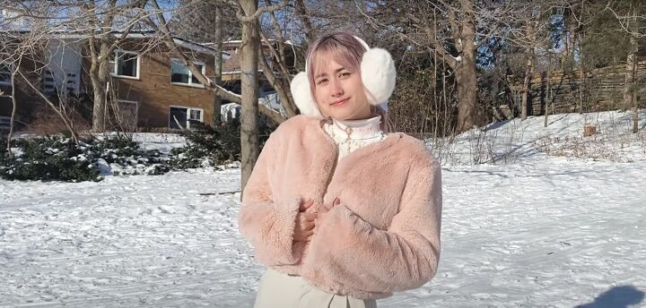 how to make a super cute diy faux fur coat for snowy winter days, DIY faux fur coat