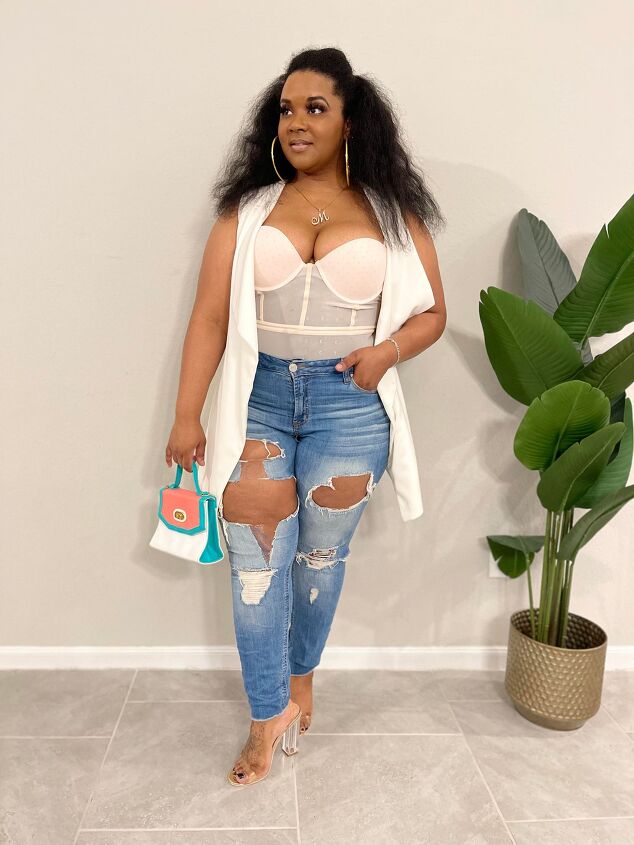 style 4 best date night outfits for valentines day, Outfit Details Top Fashion Nova similar one here Jeans Charlotte Russe Duster Justin local store in Houston Shoes Trend Mall local store in Houston Mini Purse Thrifted