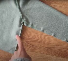 how to make a cozy diy wrap cardigan out of soft eyelash fabric, Pinning and sewing the belt loops
