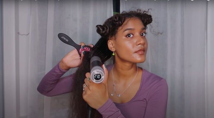 how to perfectly straighten natural hair to look like an expensive wig, Blow drying hair on a high setting