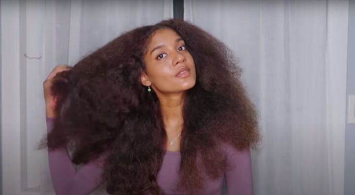 how to perfectly straighten natural hair to look like an expensive wig, Blow dried natural hair