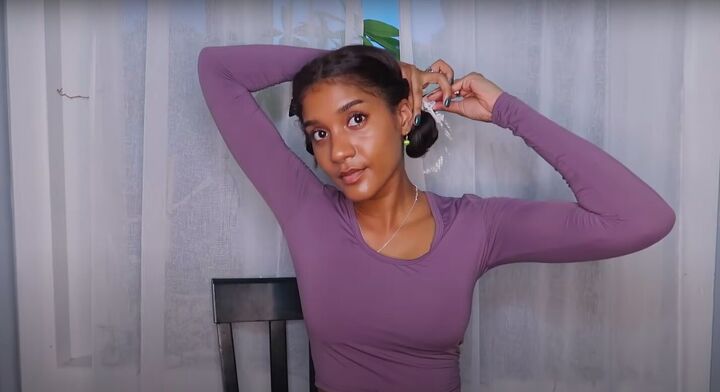 how to perfectly straighten natural hair to look like an expensive wig, Tying hair up and letting it set