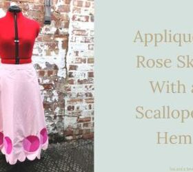 Appliqued Rose Skirt With a Scalloped Hem