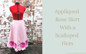 Appliqued Rose Skirt With a Scalloped Hem
