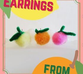 diy earrings pom pom fruit