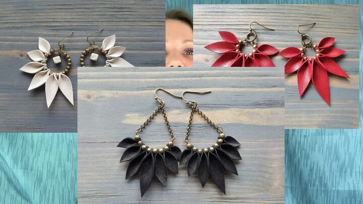 how to make cute diy pinched leather earrings, Pinched leather earring examples