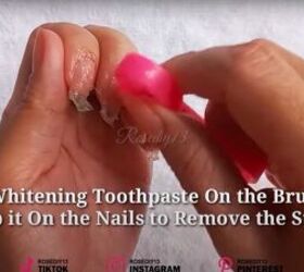 6 easy home remedies to make nails grow faster stronger, Applying whitening toothpaste to nails