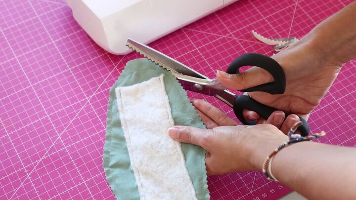 how to make reusable menstrual pads out of fabric pattern included, Trimming the seam allowance