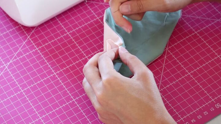 how to make reusable menstrual pads out of fabric pattern included, Hand sewing the opening closed