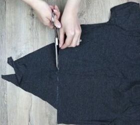 5 ways to make a diy crop top from a t shirt easy no sew tutorial, Cutting the back layer of the t shirt