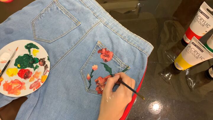 how to paint your clothes 3 fun painted jeans bag ideas, Making custom painted jeans