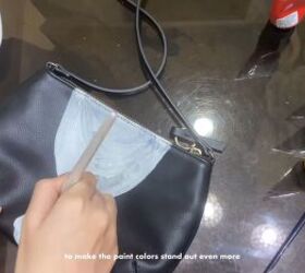 how to paint your clothes 3 fun painted jeans bag ideas, Applying a white base to the bag first