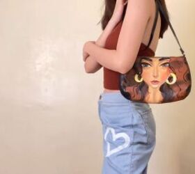 Painting on Jeans and Bag, Acrylic Paint, Thrift Flip